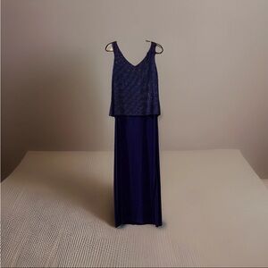 Chic Sleeveless Navy Maxi Dress